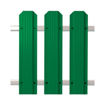 Штакетник Кантри фигурный RAL 6029 зелёный в Москве