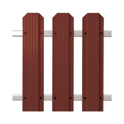 Штакетник Кантри фигурный RAL 3009 кирпичный в Москве