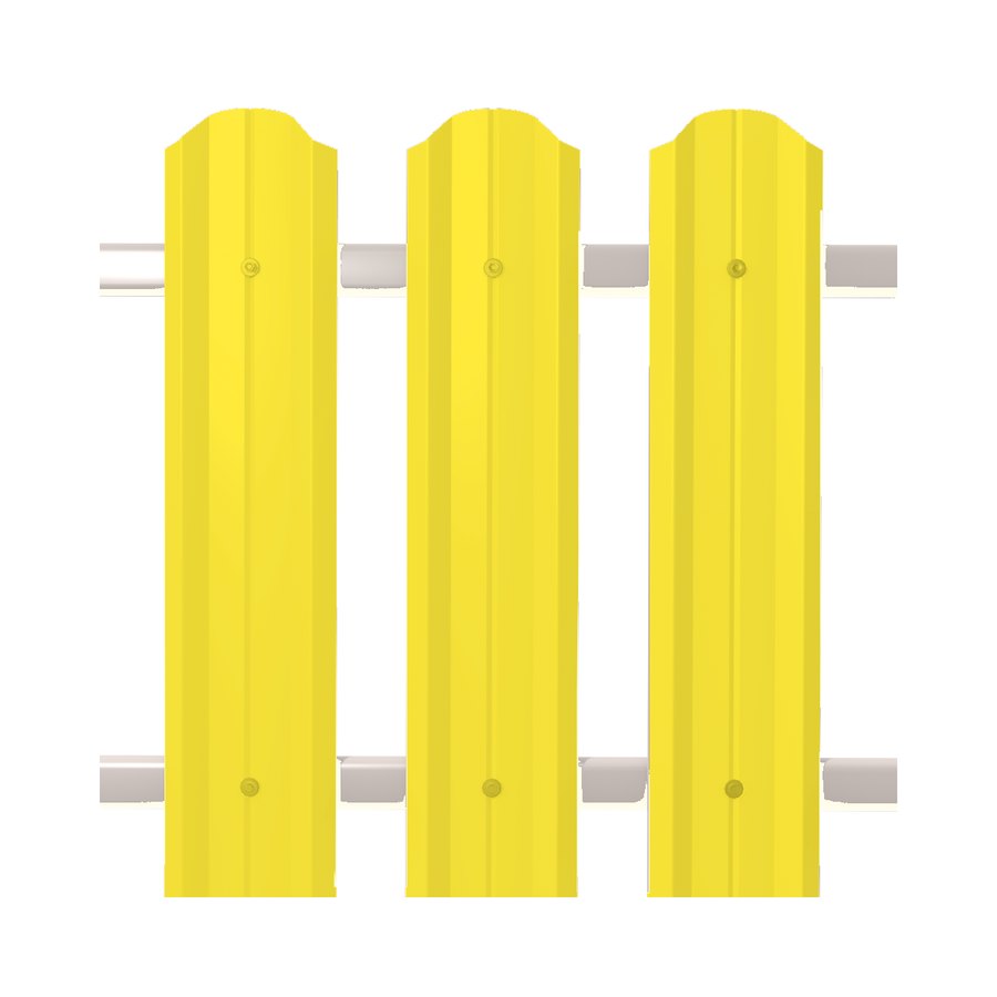 Штакетник металлический М-профиль М-образный RAL 1018 жёлтый в Москве Штакетник металлический М-профиль М-образный RAL 1018 жёлтый в Москве